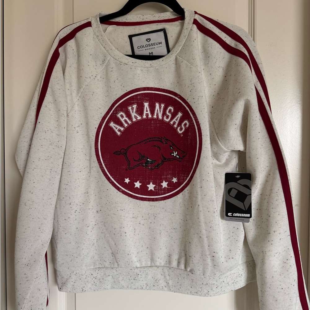 Colosseum Women's Arkansas Sweater - White and Red